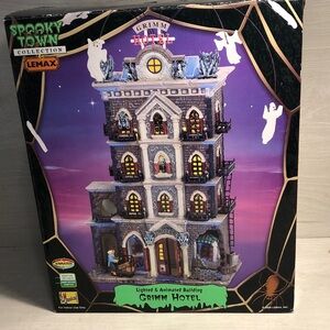 Lemax Grimm‎ Hotel Lighted & Animated Halloween Village Please Read